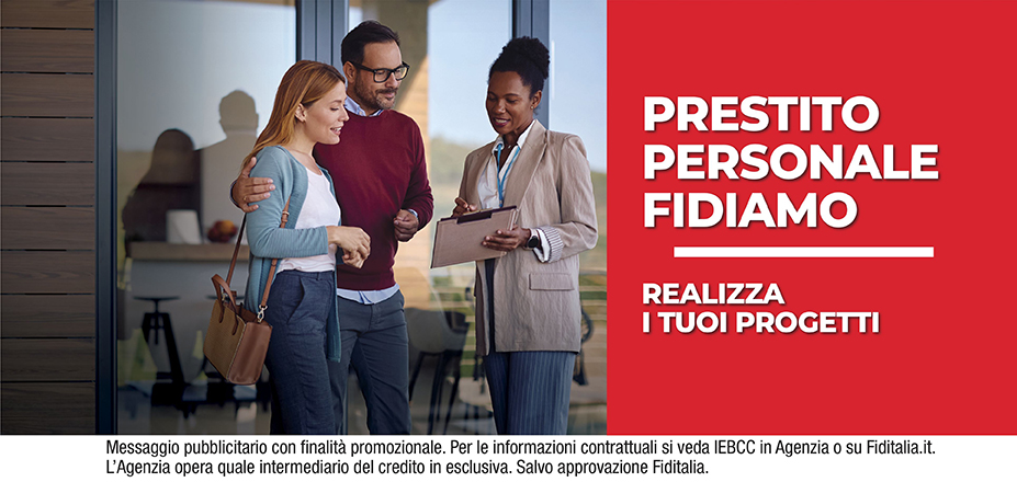 Agenzia MD Financial Services S.r.l. Fiditalia | Catania, San Giovanni La Punta | Prestito Personale Fidiamo - Ti aspettiamo per realizzare i tuoi progetti. Messaggio pubblicitario con finalità promozionale. Per le informazioni contrattuali si veda IEBCC in Agenzia o su Fiditalia.it. L’Agenzia opera quale intermediario del credito in esclusiva. Salvo approvazione Fiditalia.